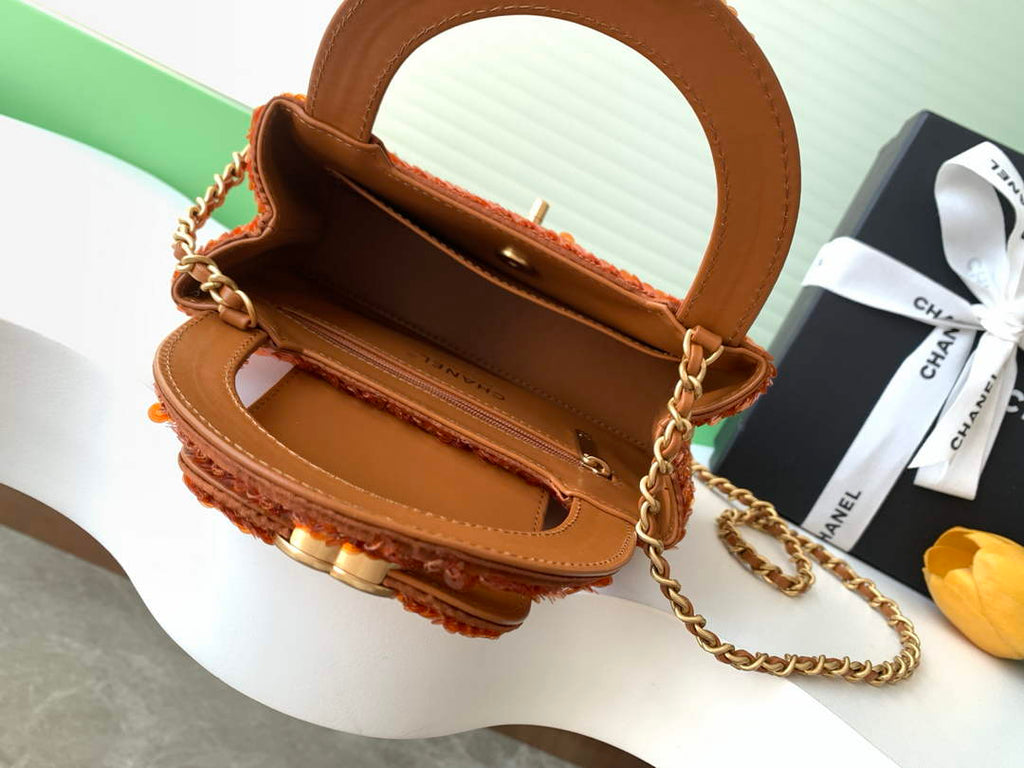 Chanel Mini Shopping Bag, AS4416 Sequins Brown