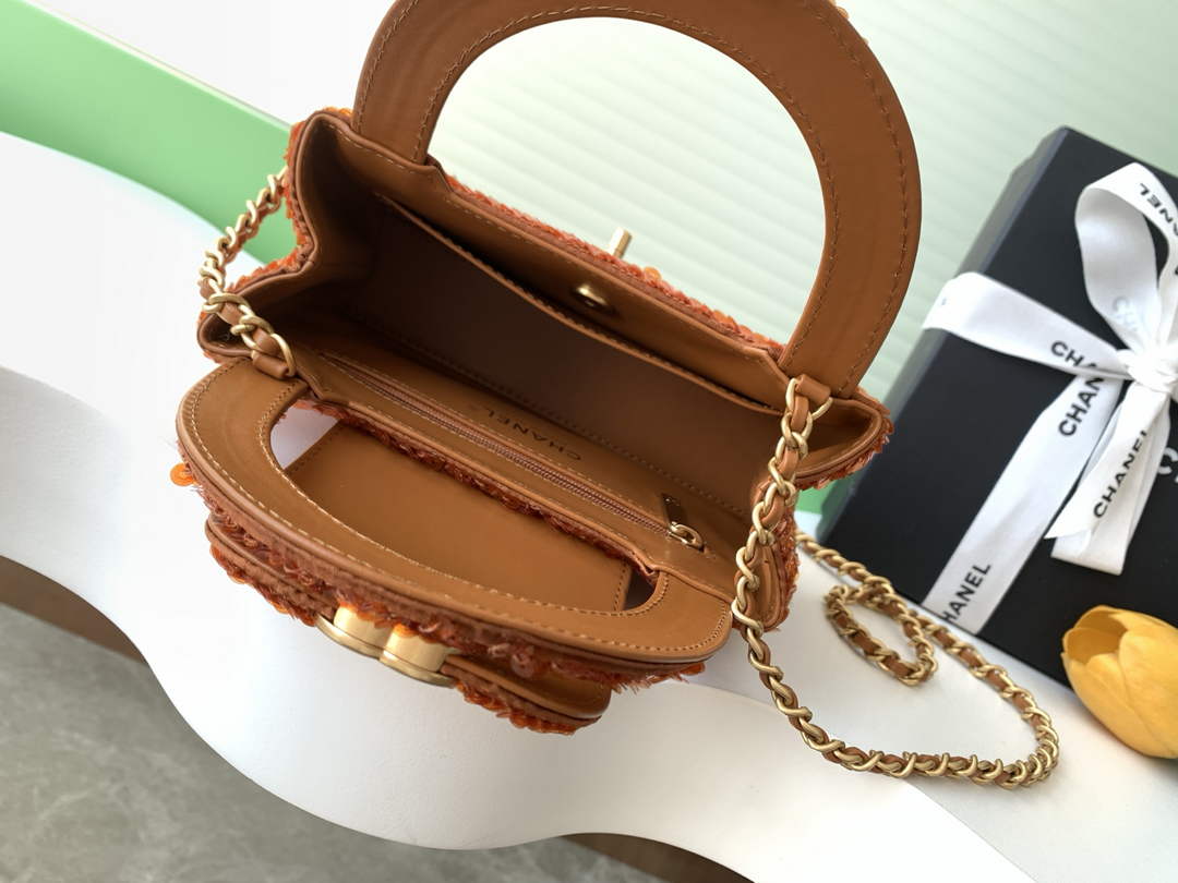 Chanel Mini Shopping Bag, AS4416 Sequins Brown