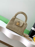 Chanel Mini Shopping Bag, AS4416 Raffia-Effect Fabric Gold