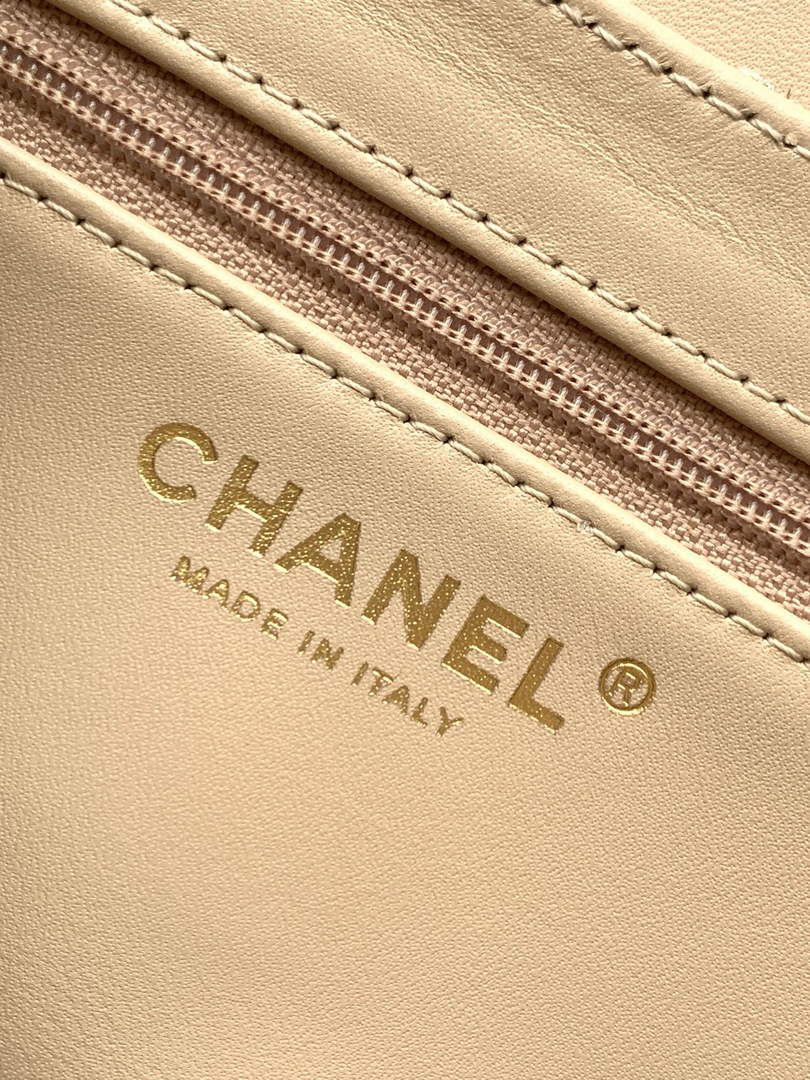 Chanel Mini Shopping Bag, AS4416 Raffia-Effect Fabric Gold