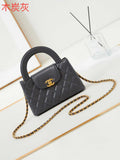 Chanel mini shopping bag, AS4416 dark gray calfskin