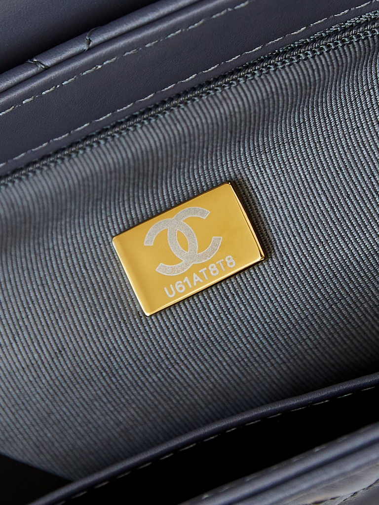 Chanel mini shopping bag, AS4416 dark gray calfskin