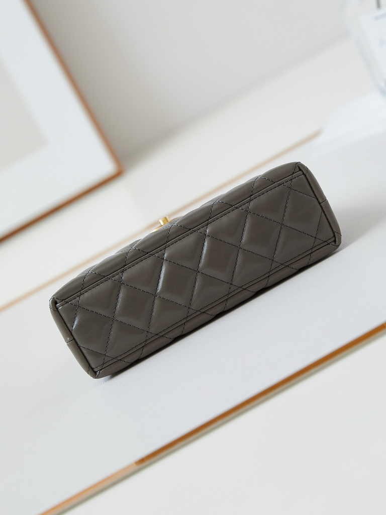 Chanel mini shopping bag, AS4416 gray calfskin