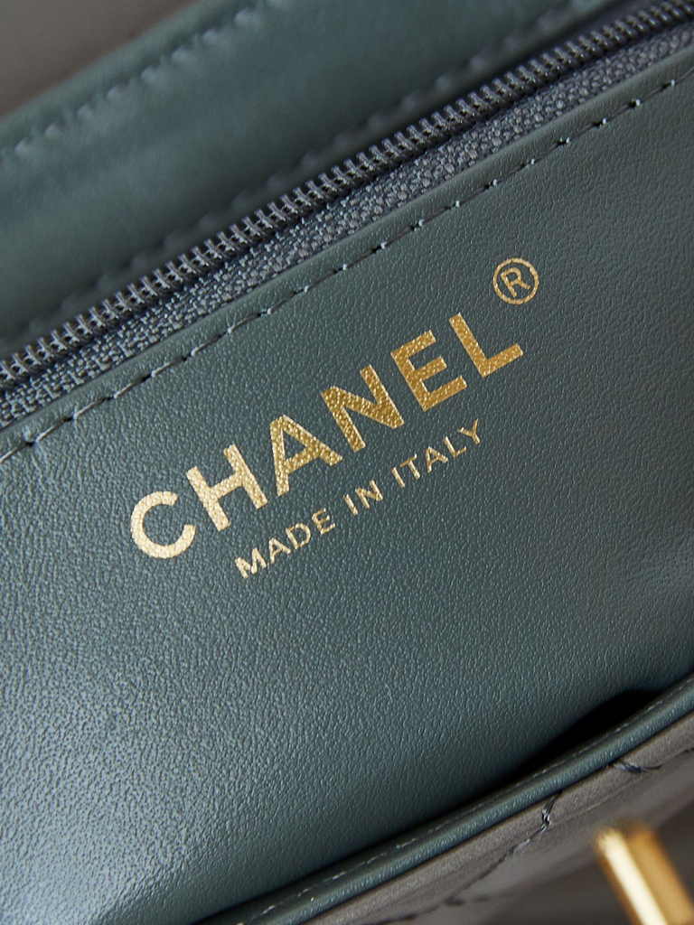Chanel mini shopping bag, AS4416 gray calfskin