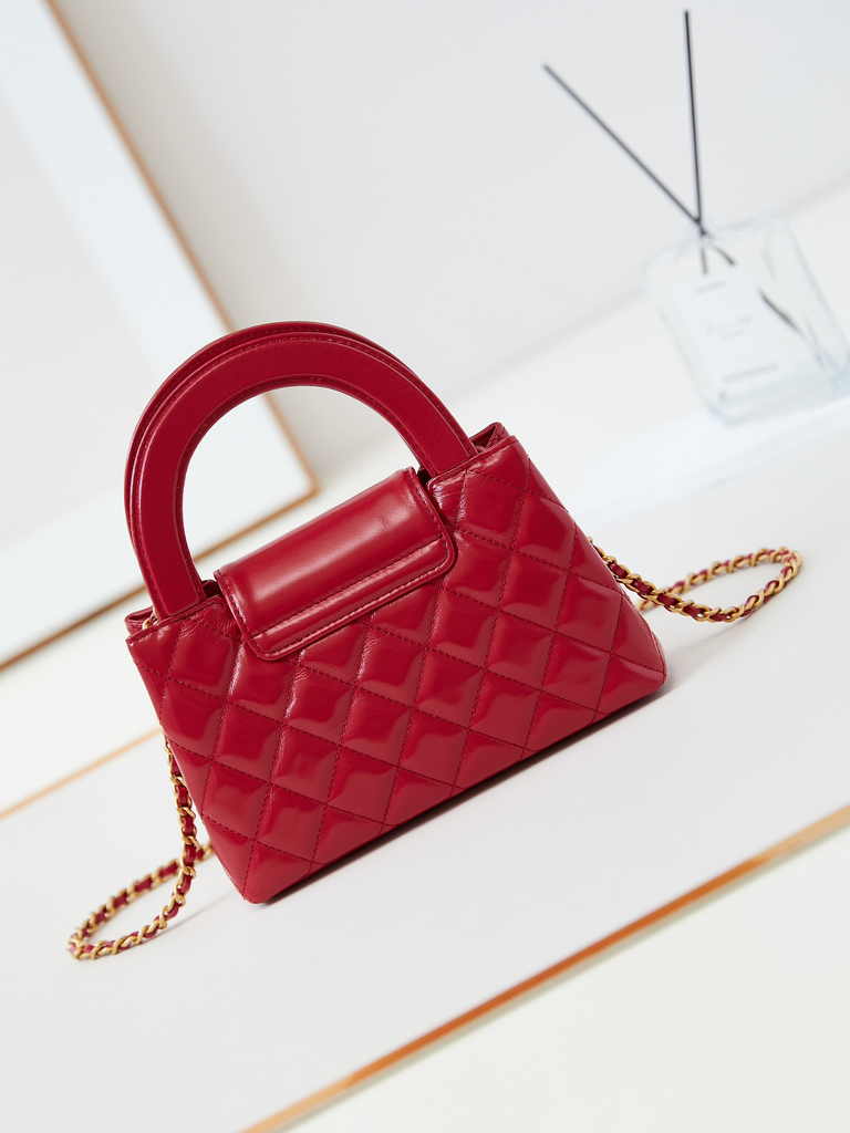 Chanel mini shopping bag, AS4416 red calfskin