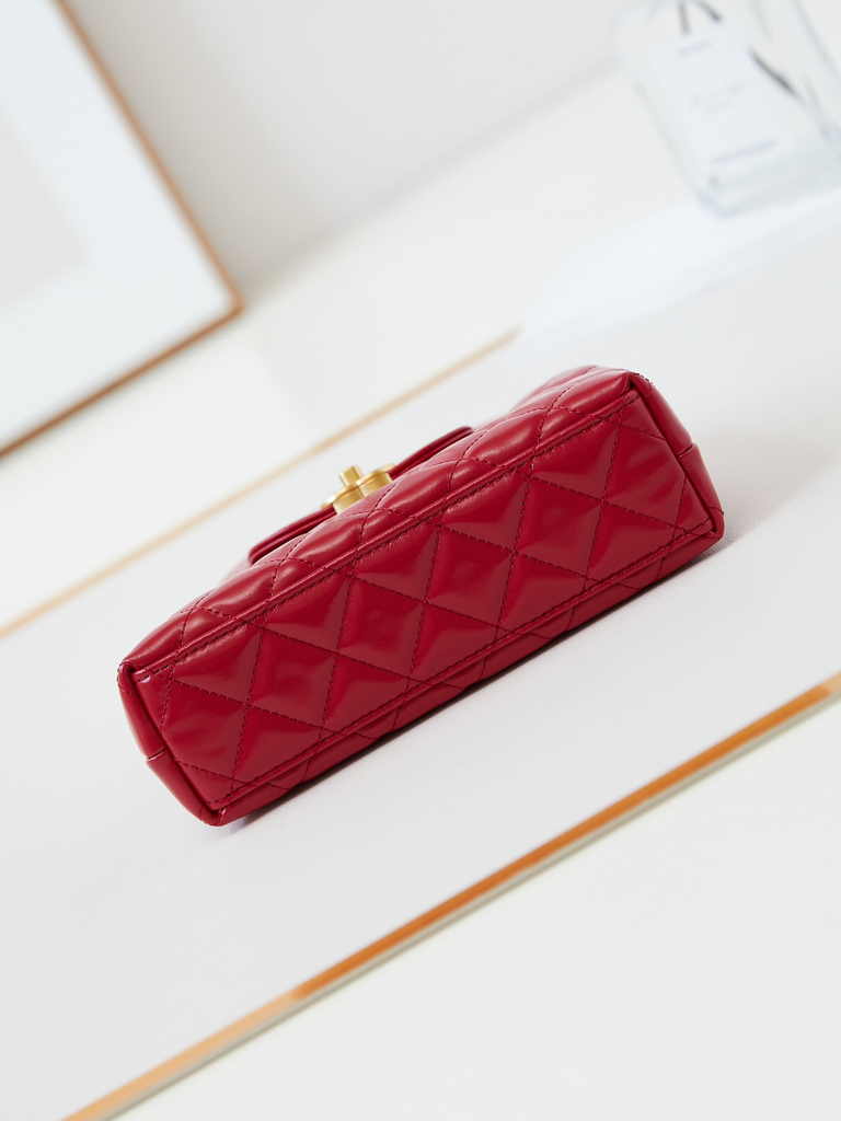 Chanel mini shopping bag, AS4416 red calfskin