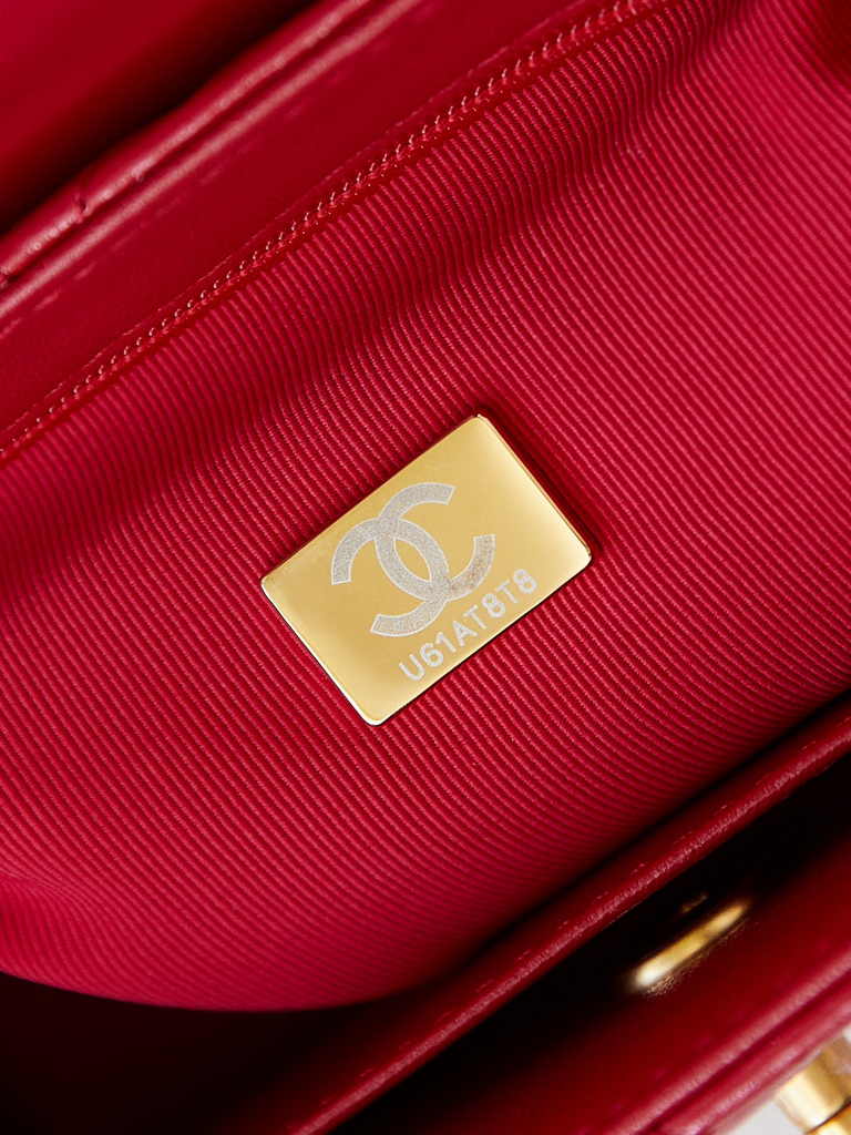 Chanel mini shopping bag, AS4416 red calfskin