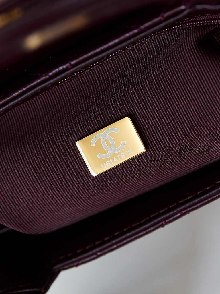 Chanel mini shopping bag, AS4416 dark red calfskin