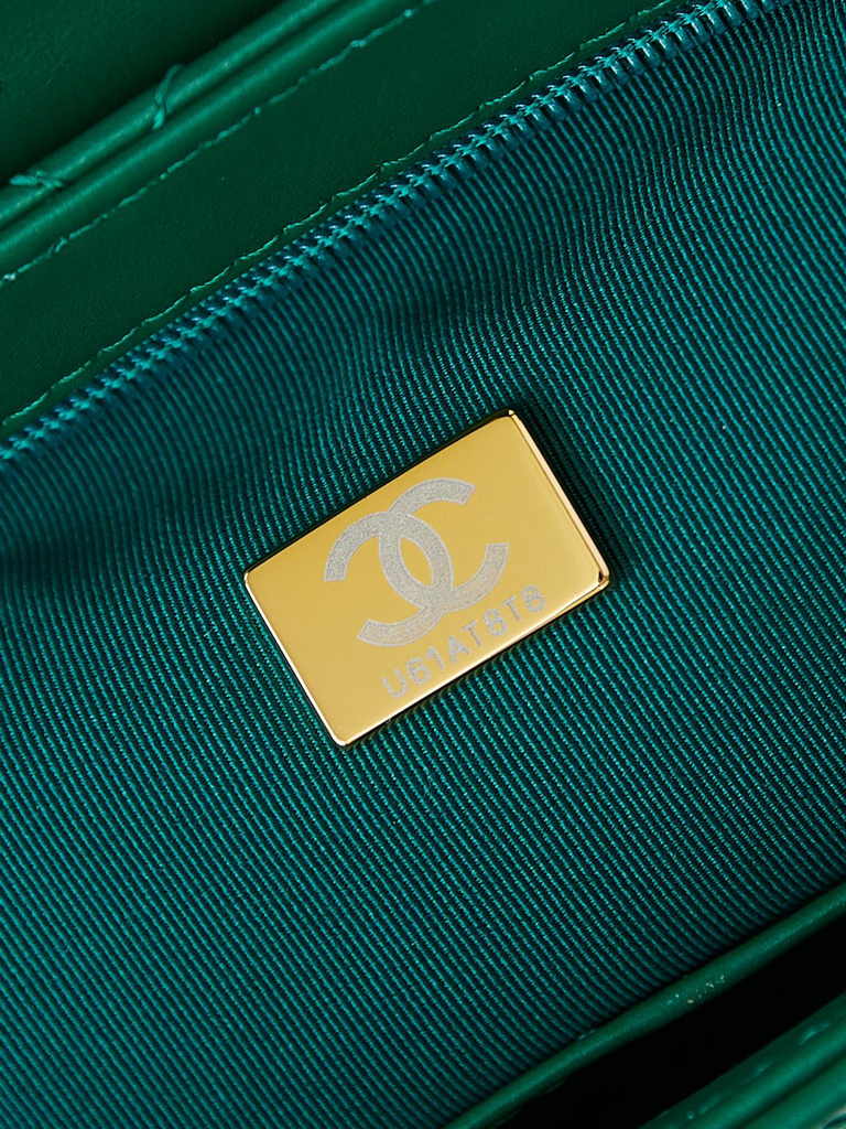 Chanel mini shopping bag, AS4416 green calfskin