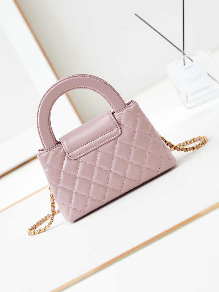 Chanel mini shopping bag, AS4416 light purple calfskin