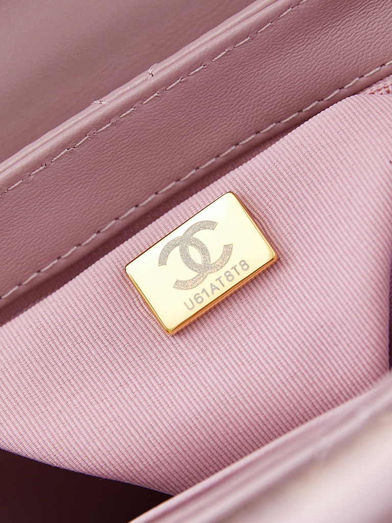 Chanel mini shopping bag, AS4416 light purple calfskin