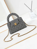 Chanel mini shopping bag, AS4416 cotton tweed