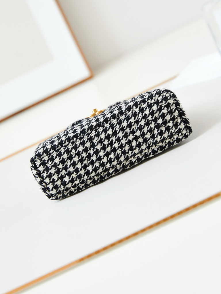 Chanel mini shopping bag, AS4416 cotton tweed