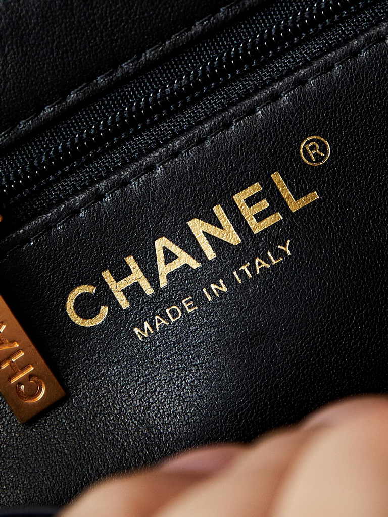 Chanel mini shopping bag, AS4416 cotton tweed