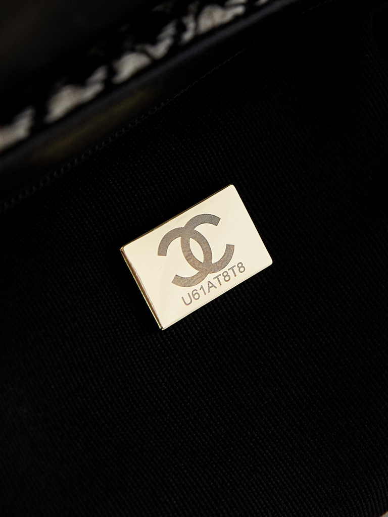 Chanel mini shopping bag, AS4416 cotton tweed