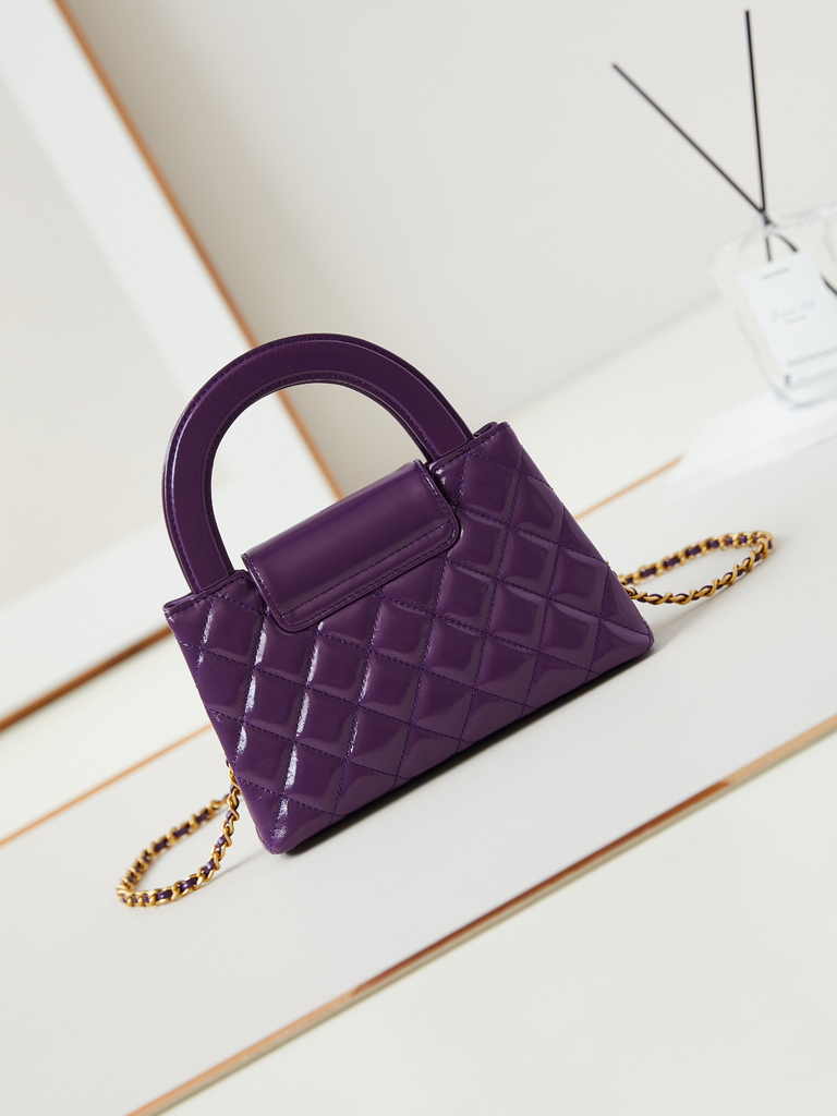 Chanel mini shopping bag, AS4416 purple calfskin