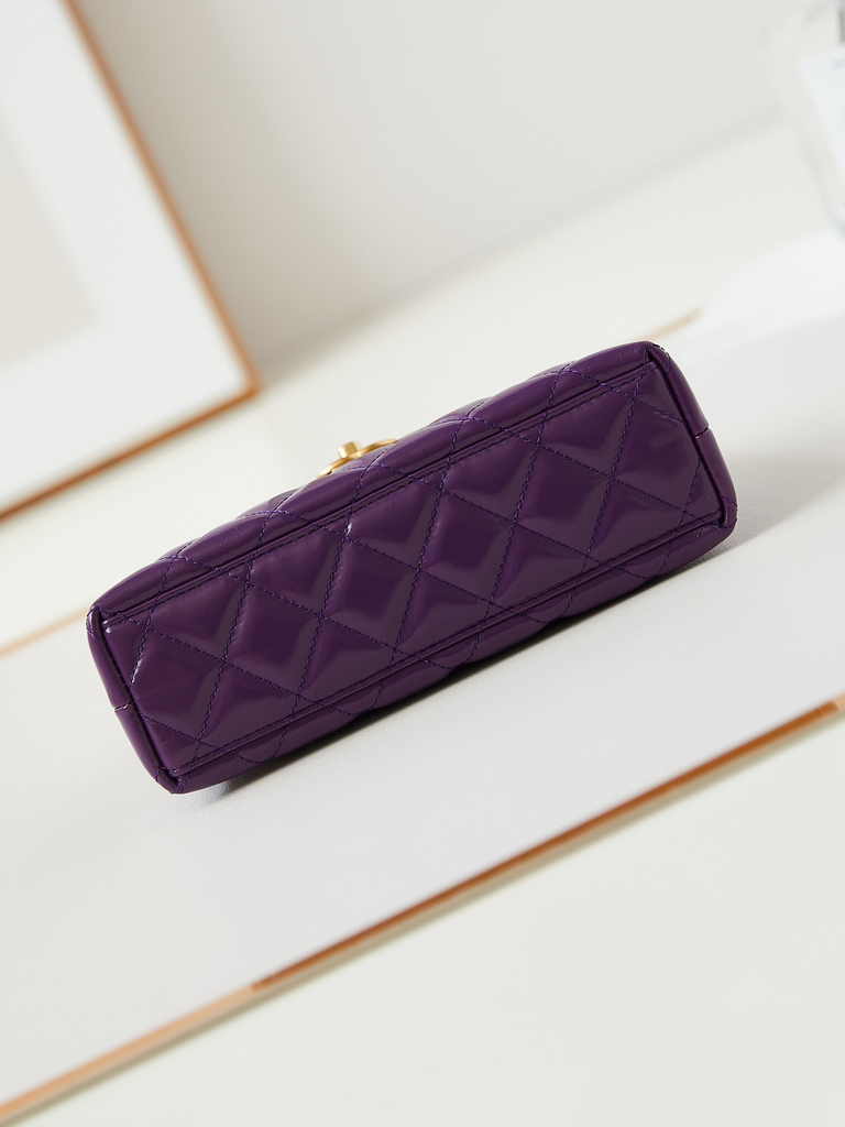 Chanel mini shopping bag, AS4416 purple calfskin
