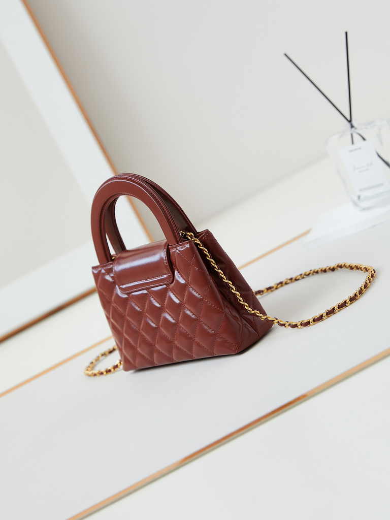 Chanel mini shopping bag, AS4416 wine red calfskin