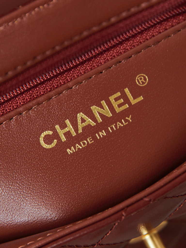 Chanel mini shopping bag, AS4416 wine red calfskin
