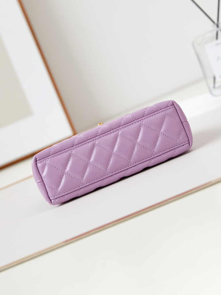Chanel mini shopping bag, AS4416 calfskin purple