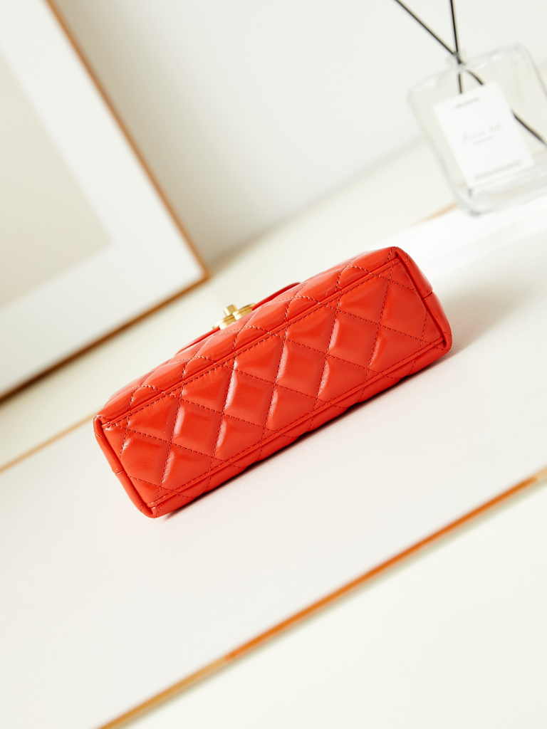 Chanel mini shopping bag, AS4416 orange calfskin
