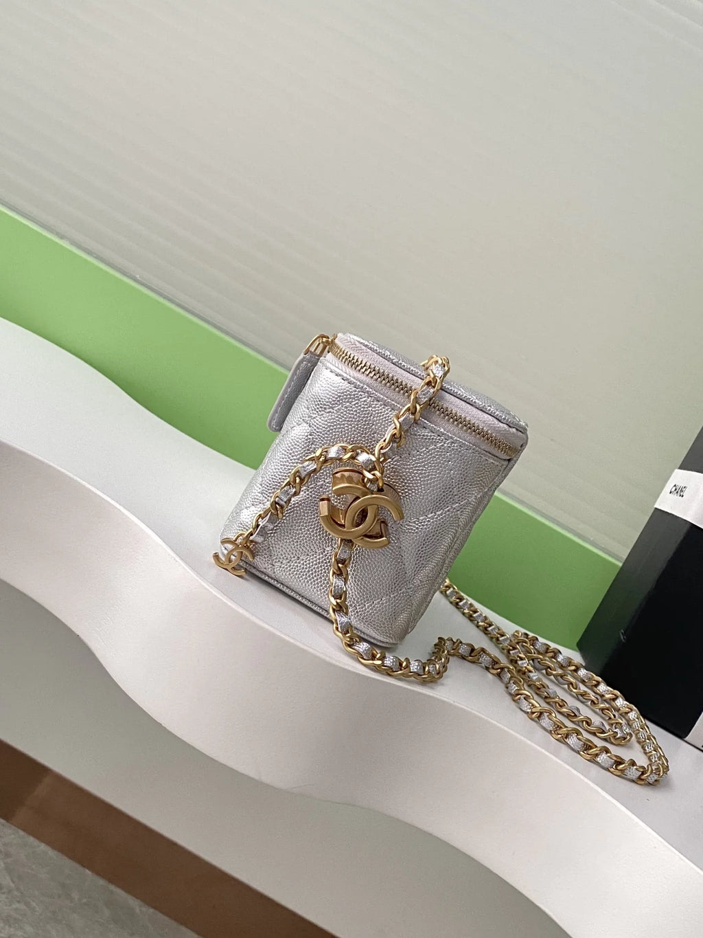 Chanel Vanity Case, AP3940 Calfskin Gold