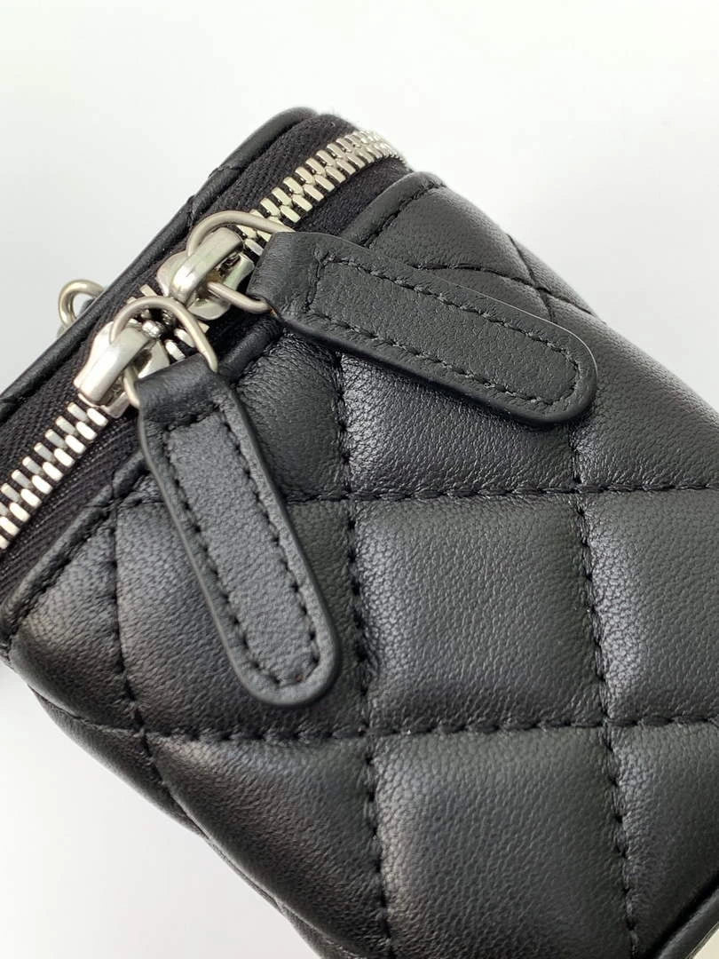 Chanel Mini Vanity Case, AP3941 Lambskin Silver