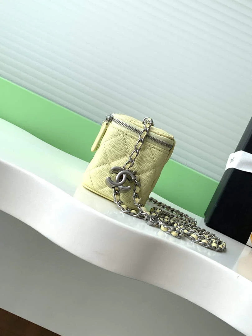 Chanel Mini Vanity Case, AP3941 Calfskin Silver