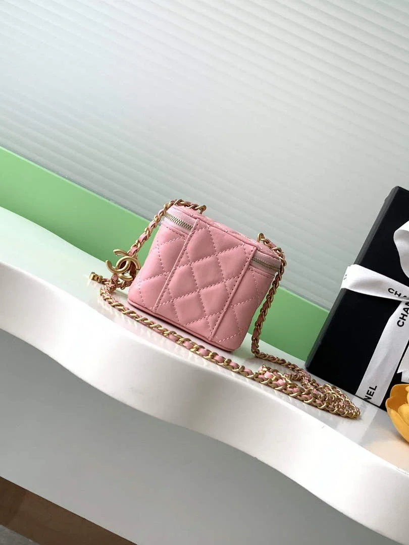 Chanel Mini Vanity Case, AP3941 Lambskin Gold