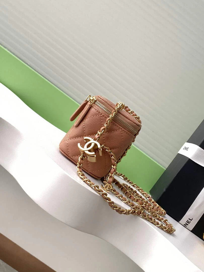 Chanel Mini Vanity Case, AP3941 Calfskin Gold