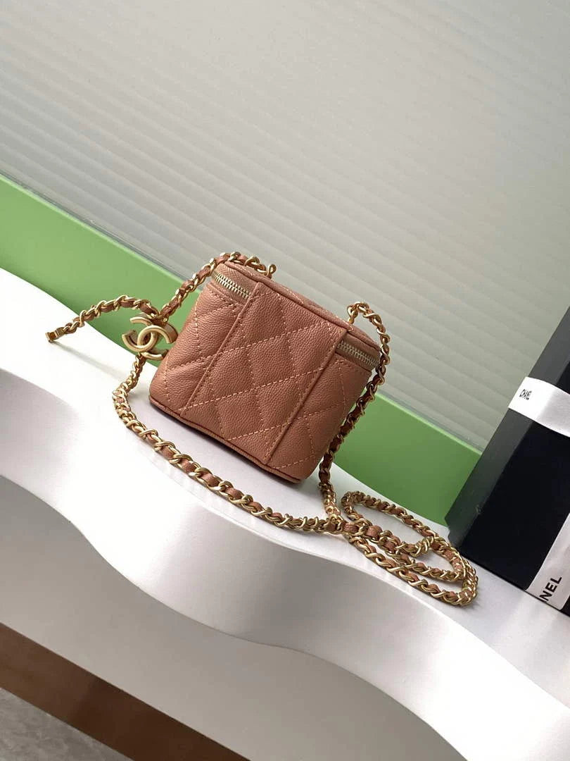 Chanel Mini Vanity Case, AP3941 Calfskin Gold