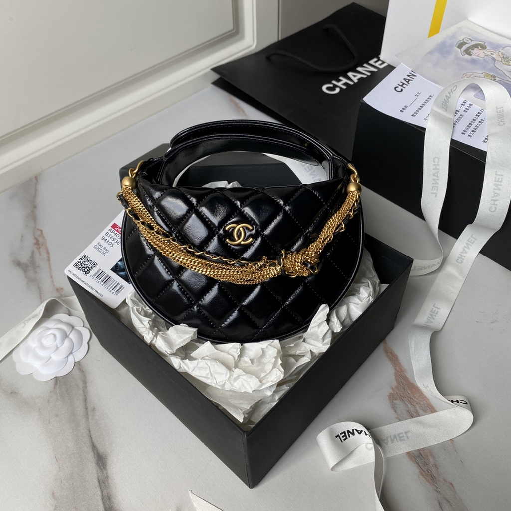Chanel Pouch AP4058 Black Shiny crumpled calfskin