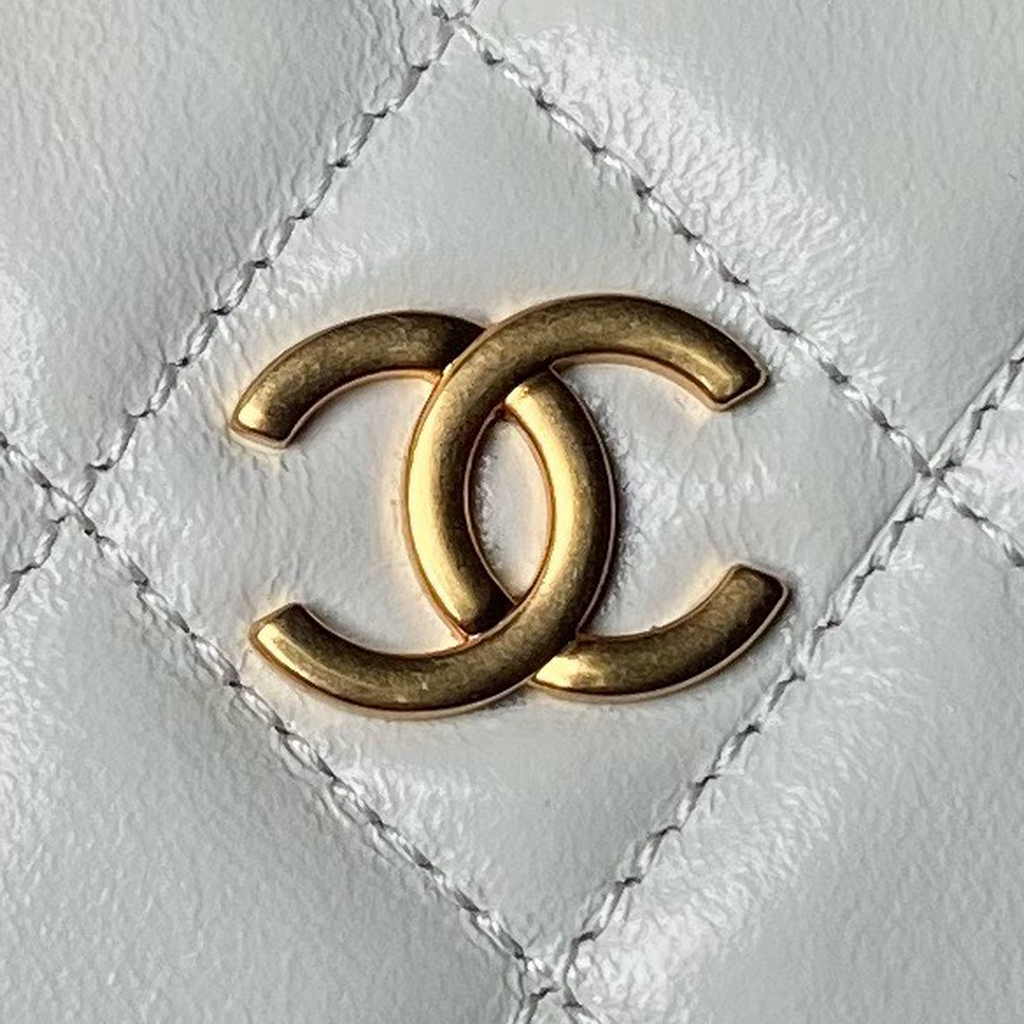 Chanel Pouch AP4058 White Shiny crumpled calfskin