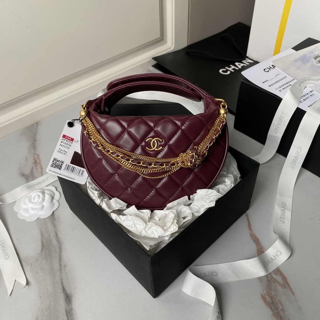 Chanel Pouch AP4058 Dark Burgundy Shiny crumpled calfskin