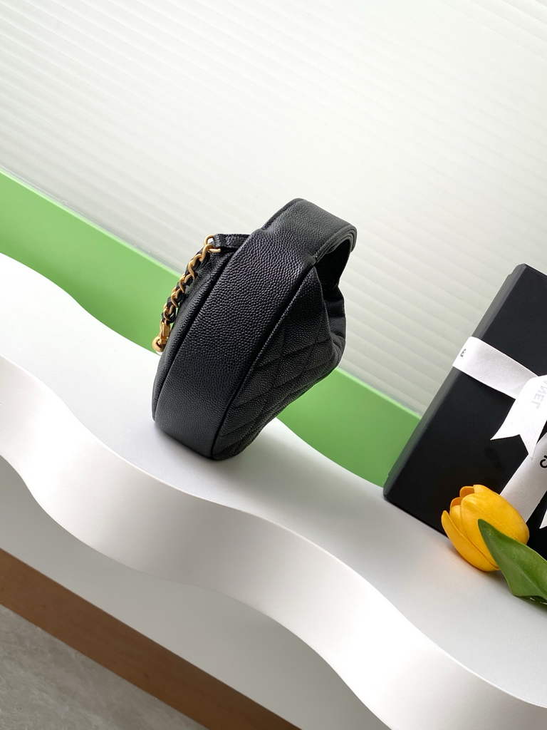 Chanel Pouch - Black Grained calfskin, AP4584 imitation pearl