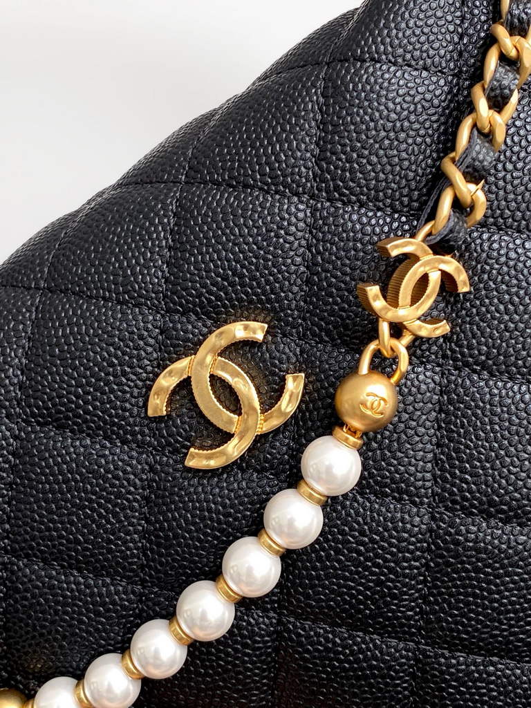 Chanel Pouch - Black Grained calfskin, AP4584 imitation pearl