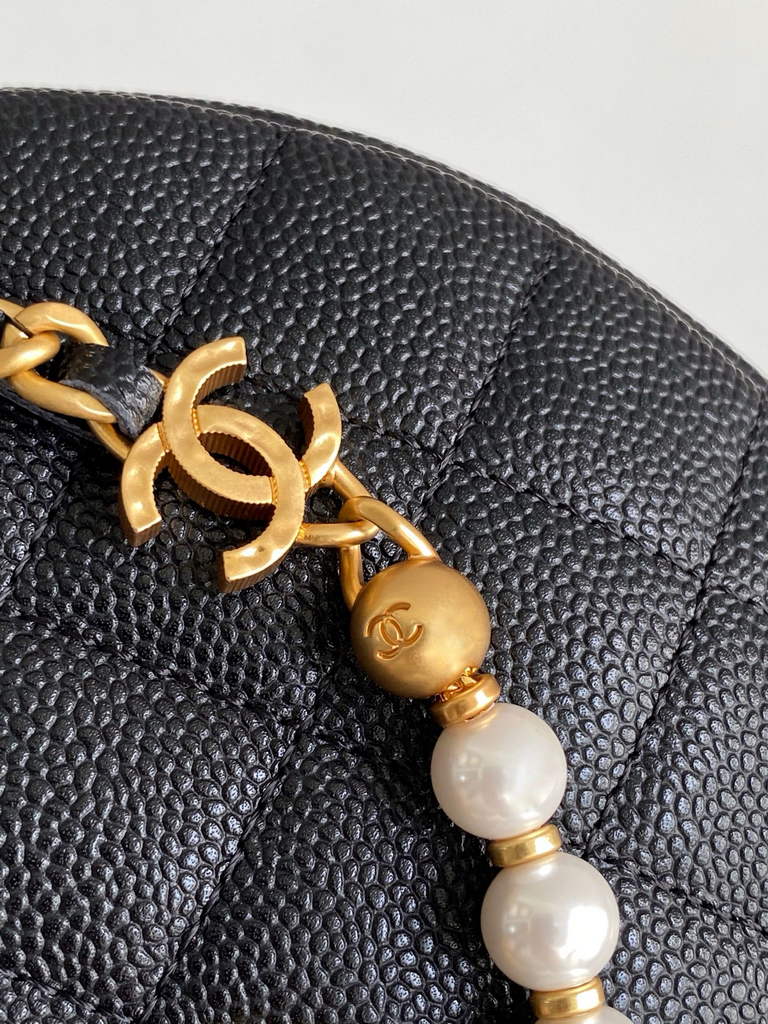 Chanel Pouch - Black Grained calfskin, AP4584 imitation pearl