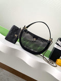 Chanel Pouch, Mesh, shiny lambskin & gold-tone metal, AP4673 black