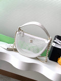 Chanel Pouch, Mesh, shiny lambskin & gold-tone metal, AP4673 white