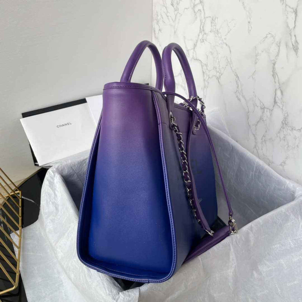 Chanel Shopping bag, Leather, AS3351, Dark Blue