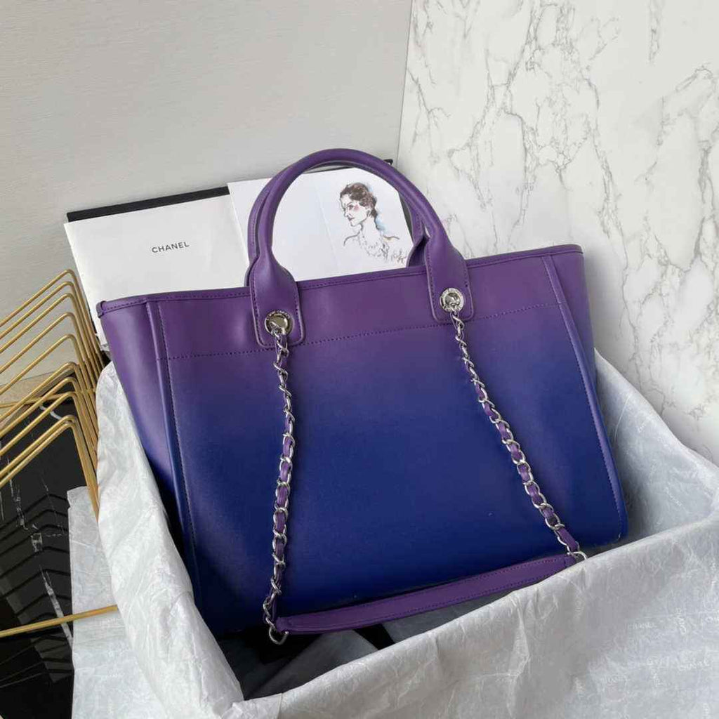 Chanel Shopping bag, Leather, AS3351, Dark Blue