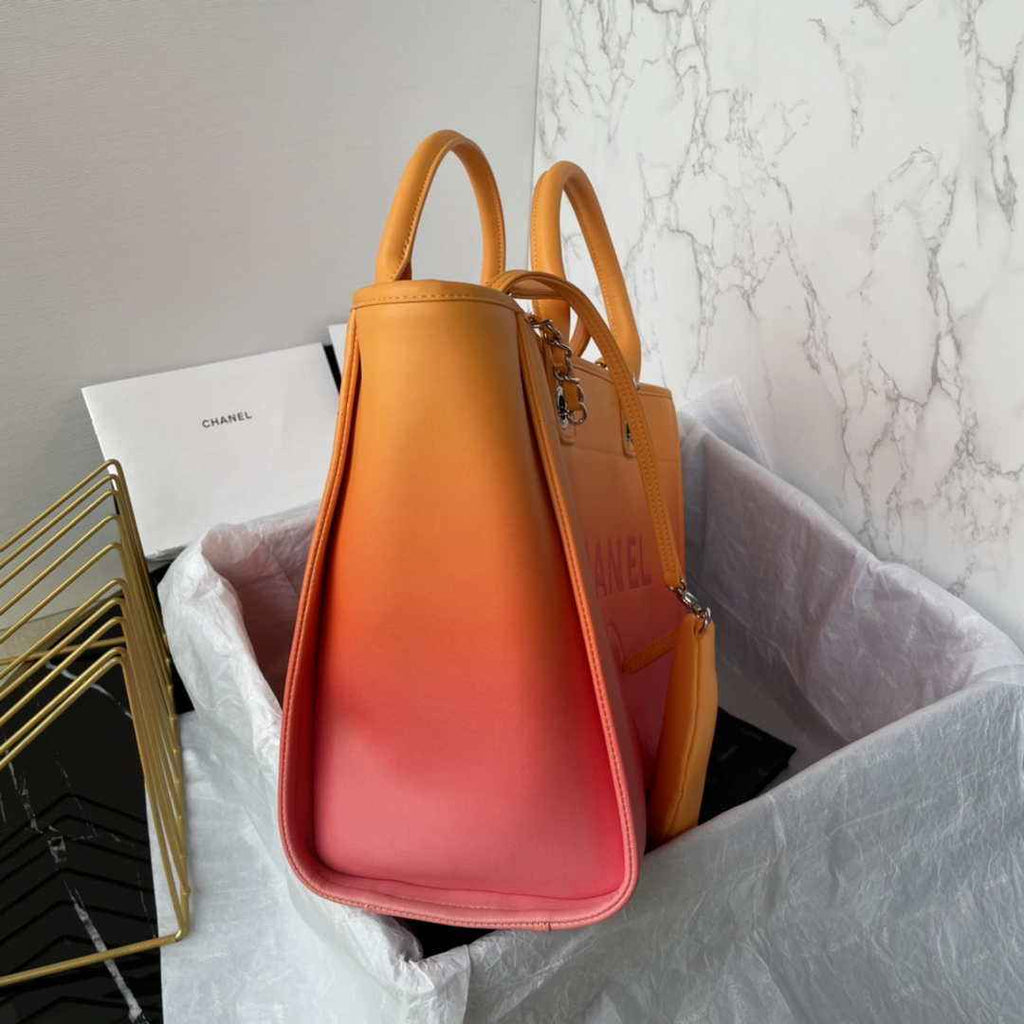 Chanel Shopping bag, Leather, AS3351, Orange