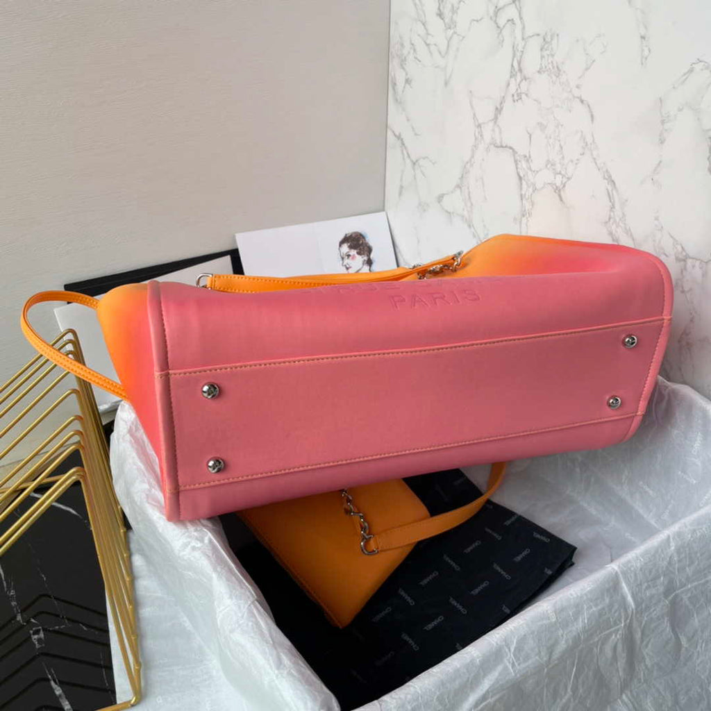 Chanel Shopping bag, Leather, AS3351, Orange