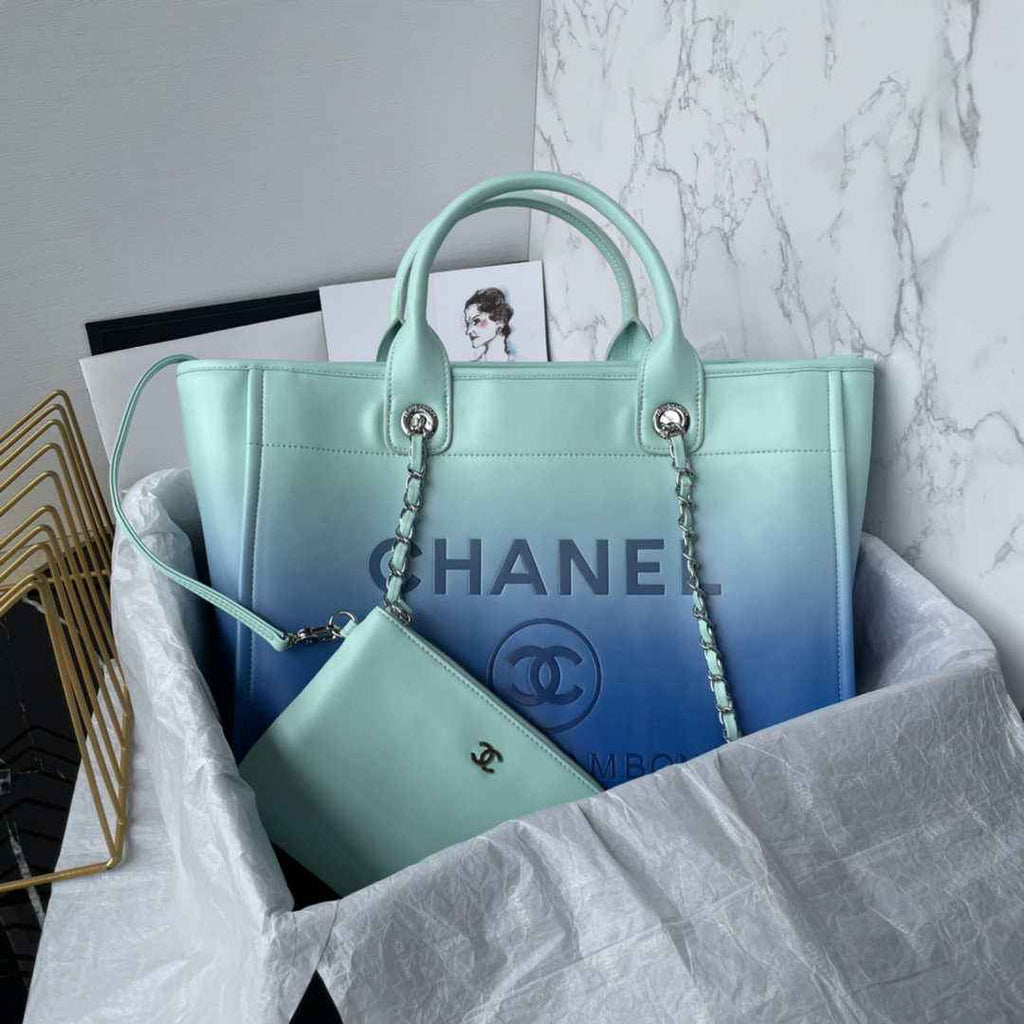 Chanel Shopping bag, Leather, AS3351, Blue