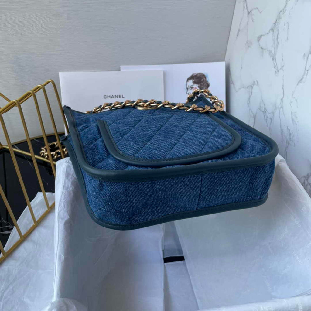 Chanel Shoulder Bag AS4245 Mixed Fibres Calfskin Blue