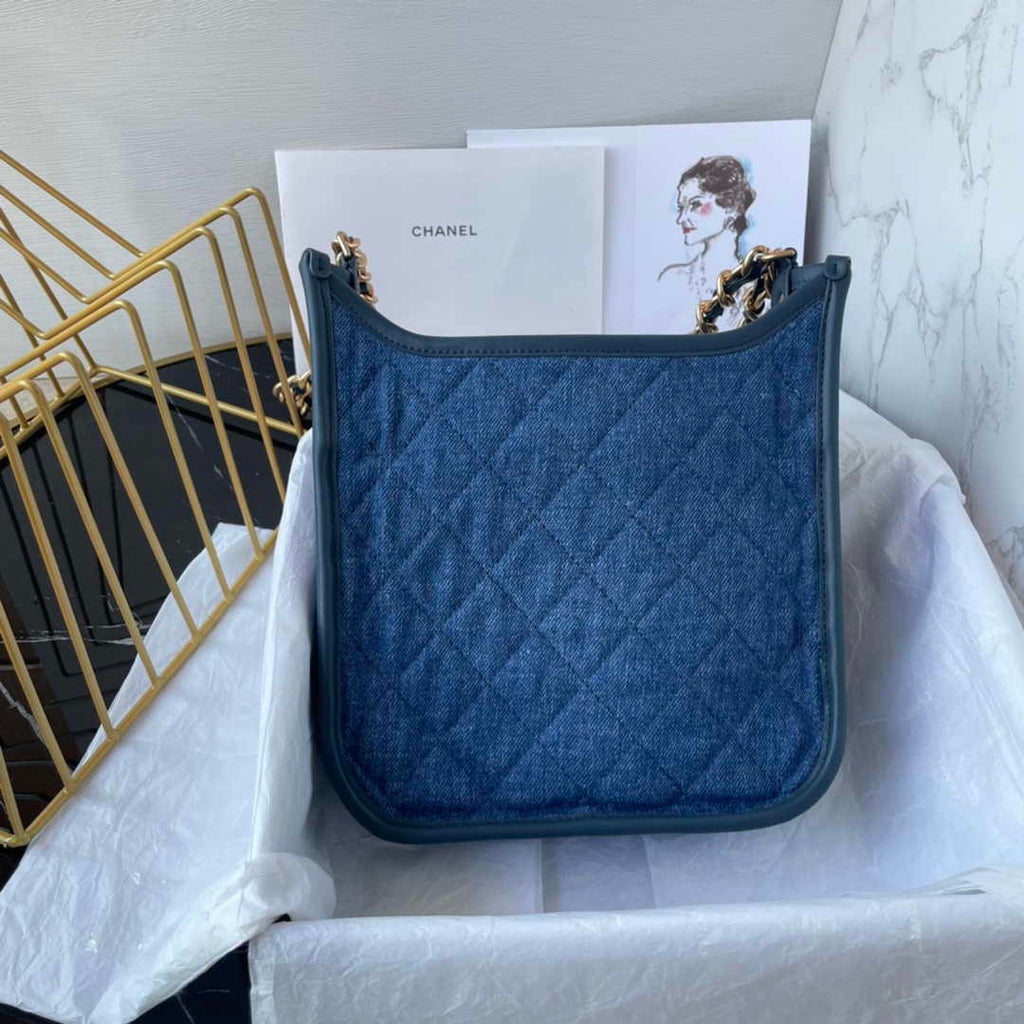 Chanel Shoulder Bag AS4245 Mixed Fibres Calfskin Blue