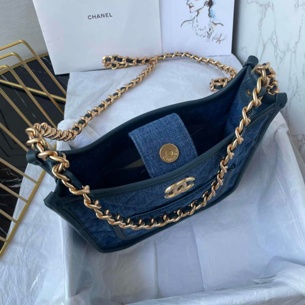 Chanel Shoulder Bag AS4245 Mixed Fibres Calfskin Blue