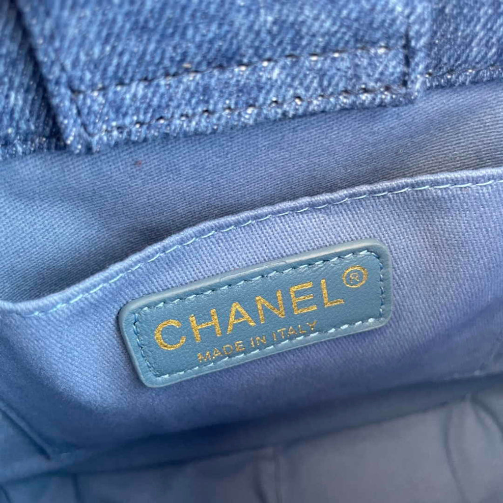 Chanel Shoulder Bag AS4245 Mixed Fibres Calfskin Blue