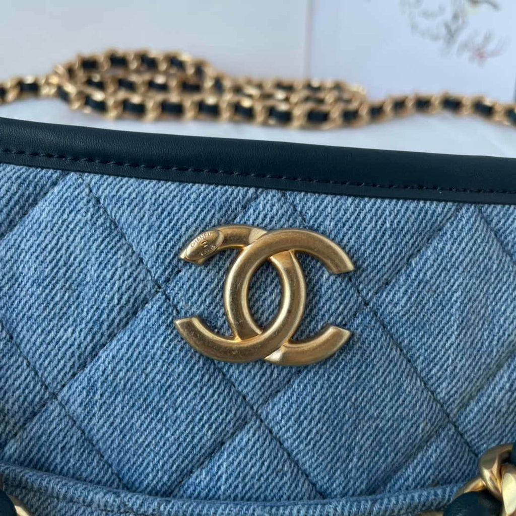 Chanel Shoulder Bag AS4245 Mixed Fibres Calfskin Light Blue