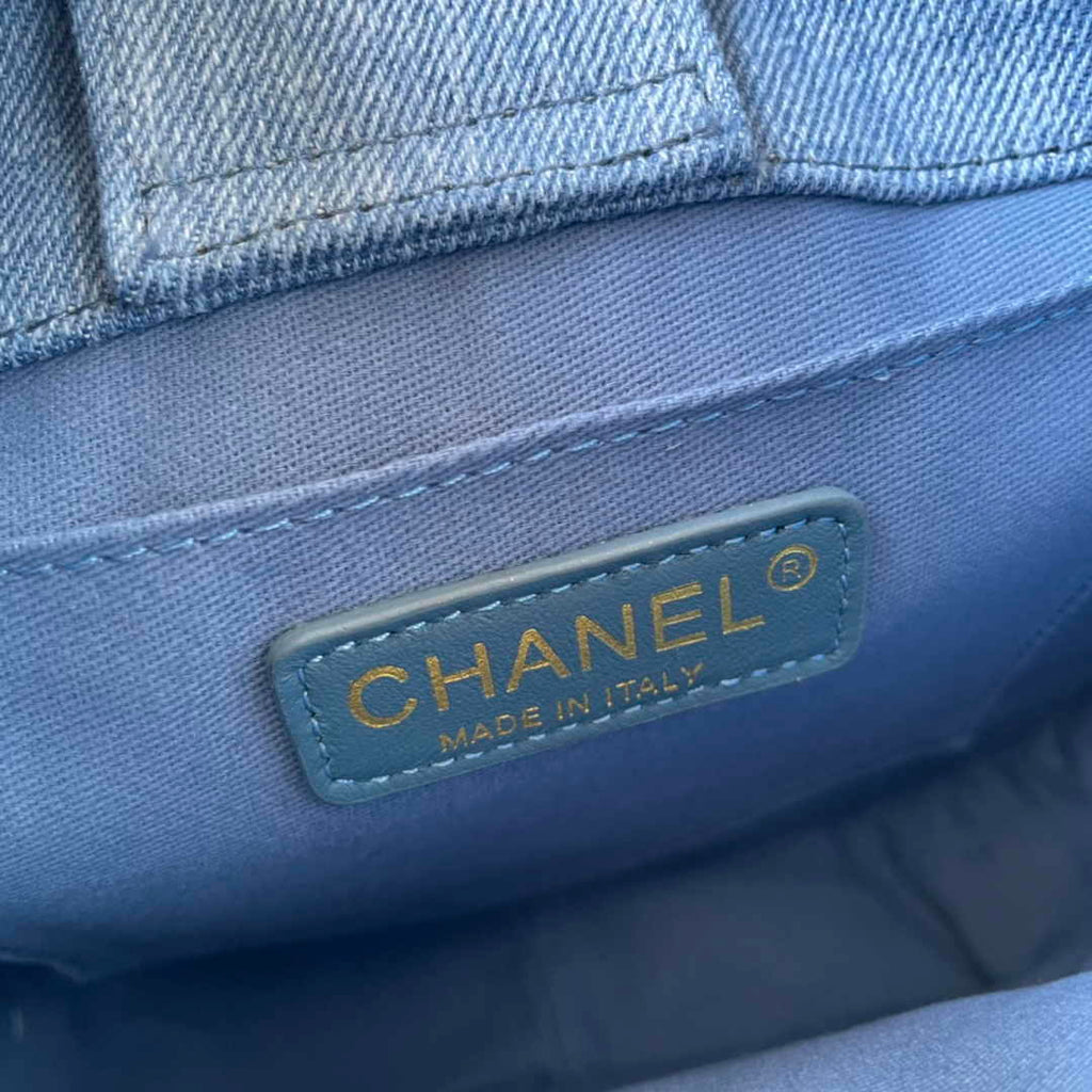 Chanel Shoulder Bag AS4245 Mixed Fibres Calfskin Light Blue